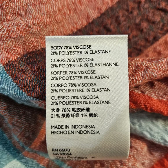 Pilcro Breezy Plaid Button Down Gauzy Rustic Long Sleeve Top M - Picture 8 of 11